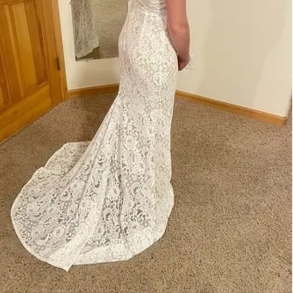 COPY - White Lace Sleeveless Mermaid Maxi Dress - Picture 7 of 7